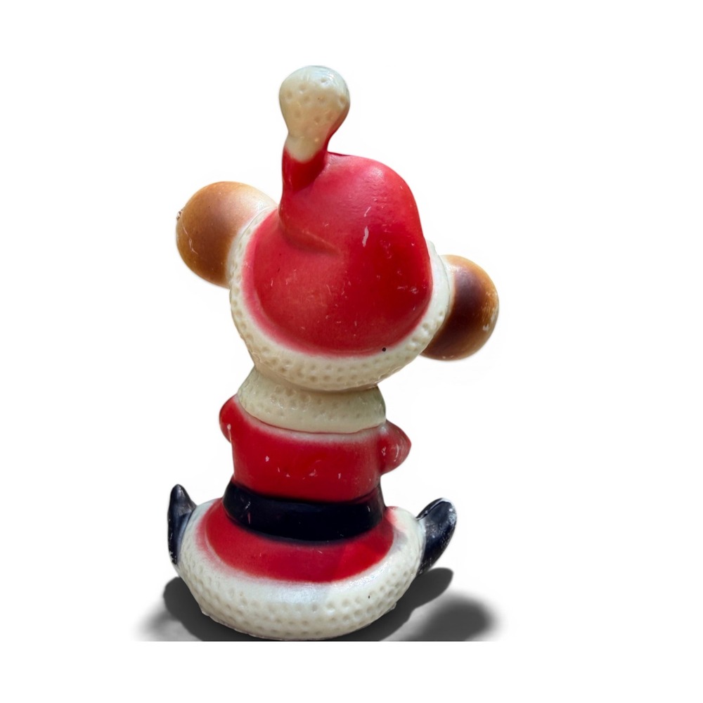 Vintage Christmas Mouse Elf Figurine Santa Suit Hat Made in Hong Kong Retro - Picture 5 of 8